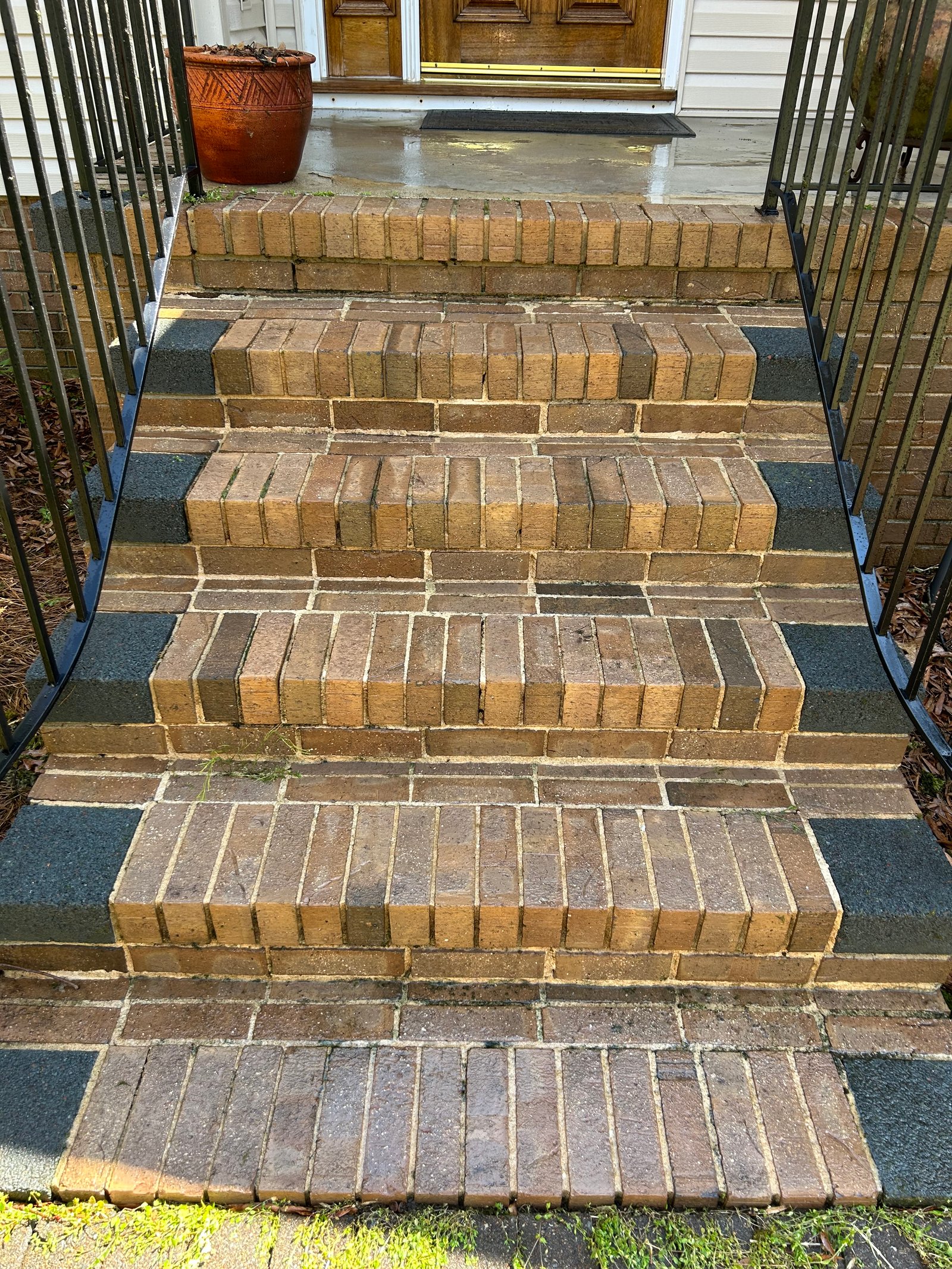 After — brick steps cleaned and bright