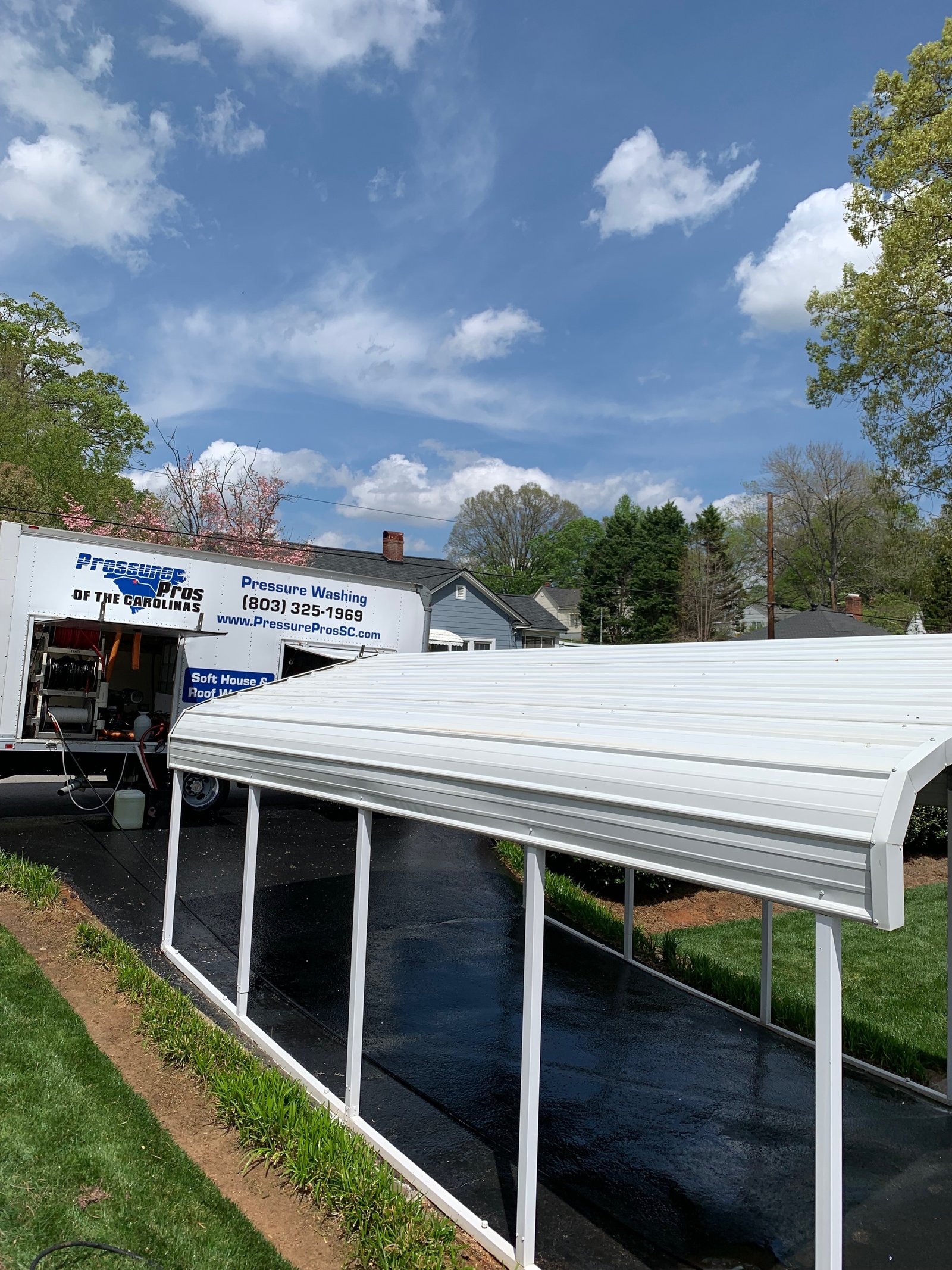 After — carport/driveway bright and even