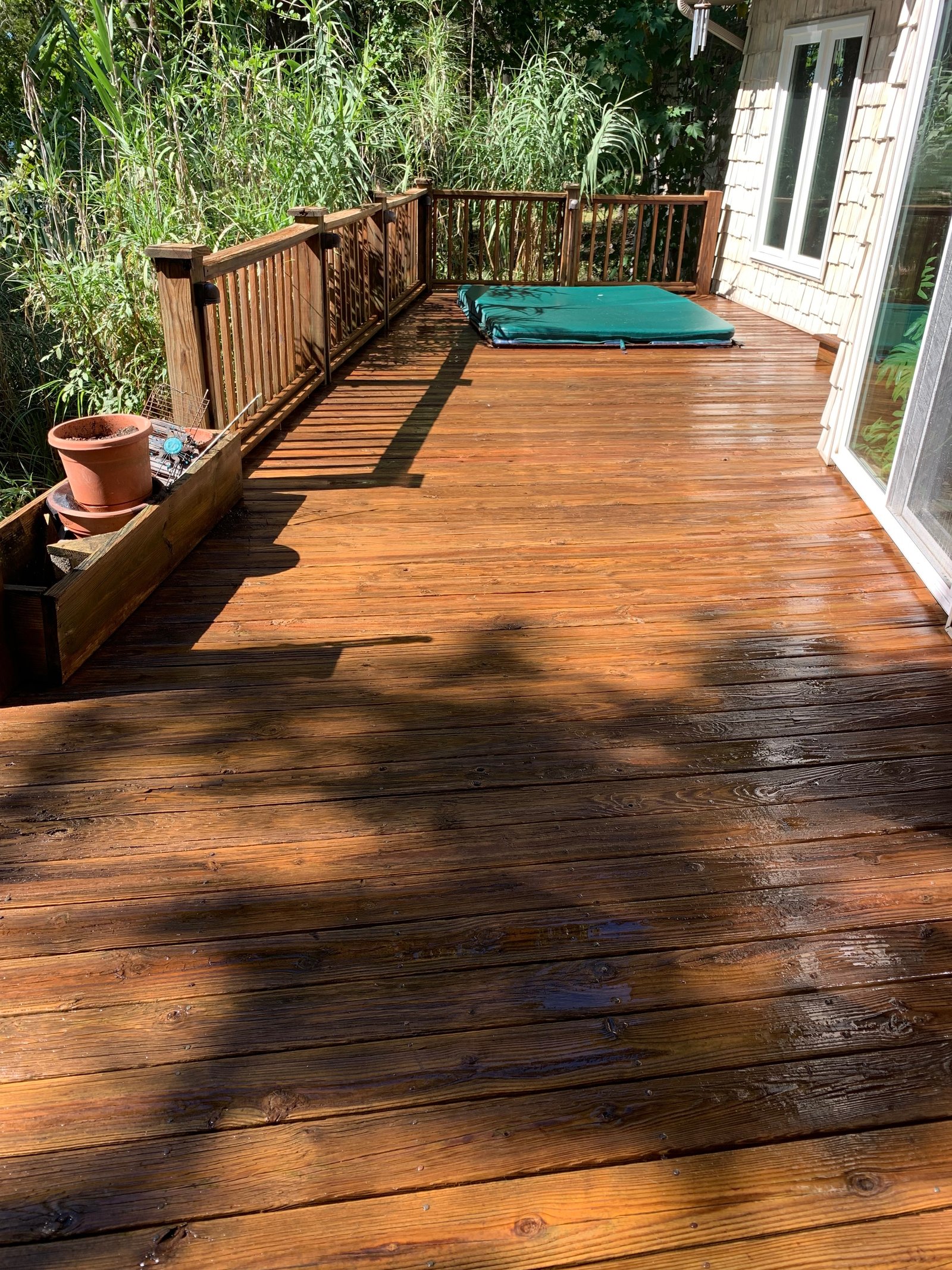 After — deck wood tones restored